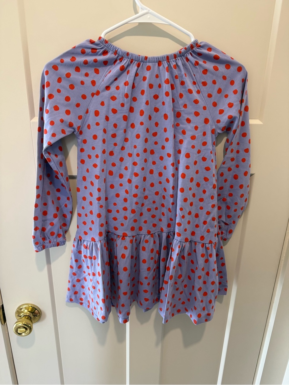 Hanna Andersson Lavender Dress with Orange Polka Dots